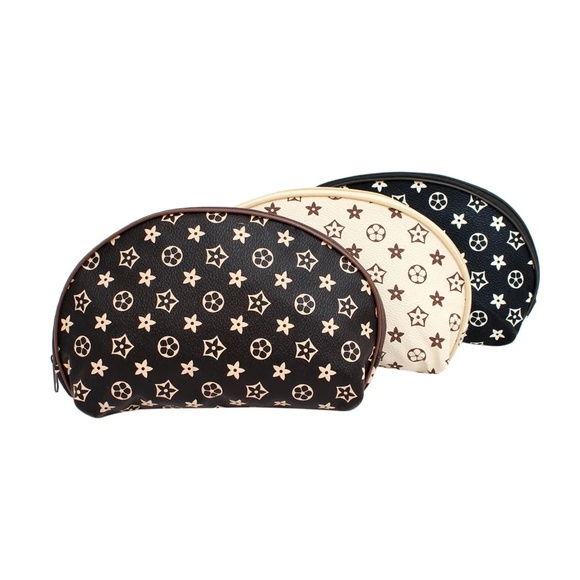 NWT monogram print zipper cosmetic pouch - Picture 1 of 3